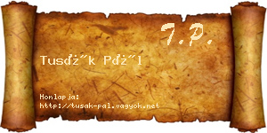 Tusák Pál névjegykártya